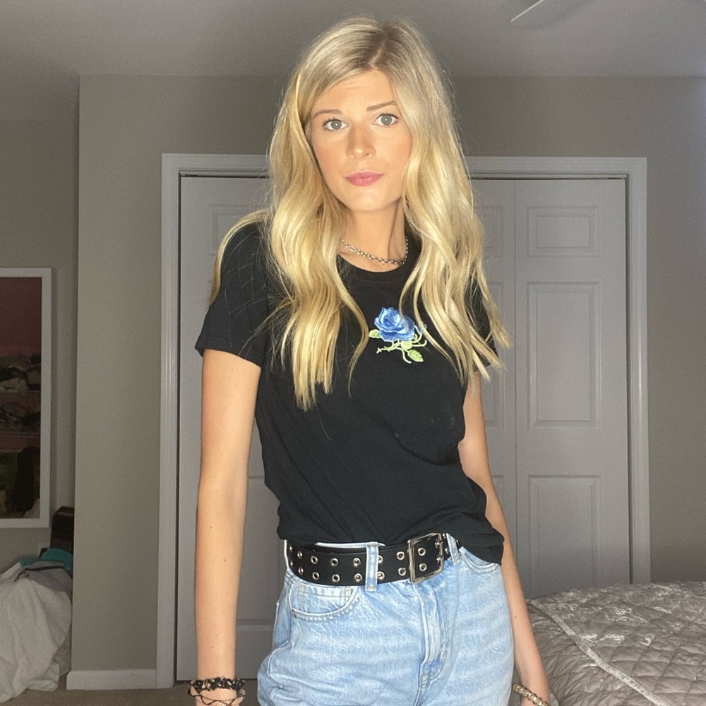 T shirt with flower on it